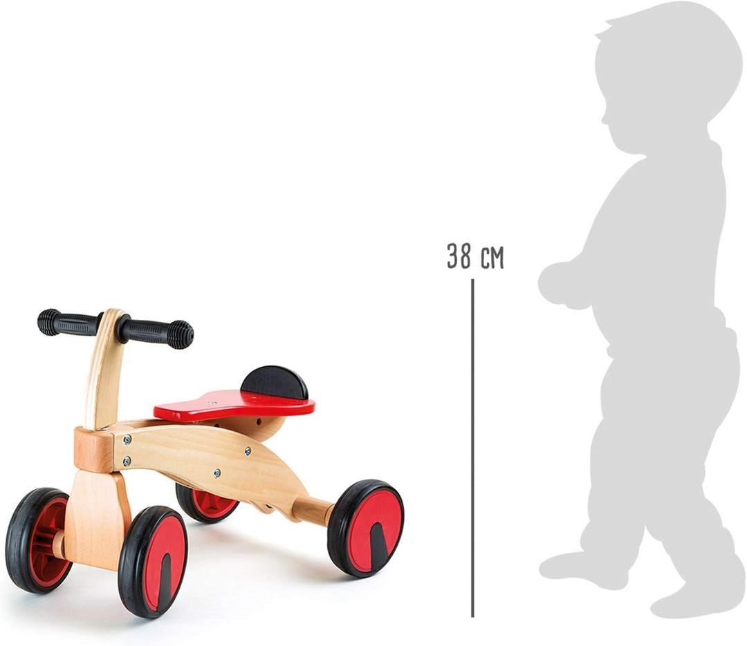small foot Rutscher "Roter Raser" aus Holz, mit Gummibereifung und Gummigriffen, ab 12 Monaten, 1023