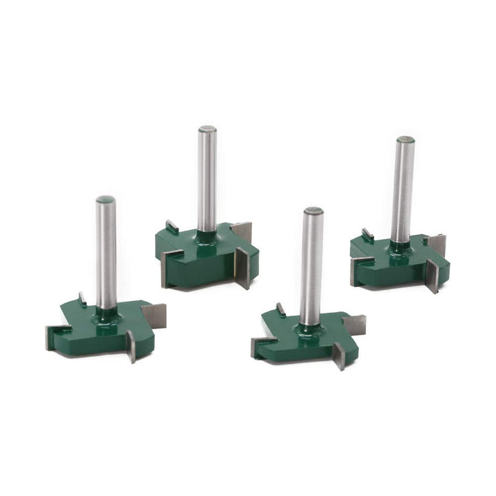 Baorder 4 Stück 6mm Schaft Spoilboard Oberflächenfräser Fräser Bit Set 4 Flügel Platten Abflachungs