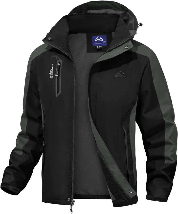 donhobo Herren Regenjacke Wasserdicht Atmungsaktiv Winddichte Funktionsjacke Outdoor Wanderjacke Sof