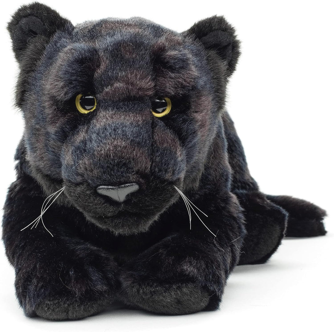 Uni-Toys - Schwarzer Panther, liegend - 44 cm (Länge) - Plüsch-Wildtier - Plüschtier, Kuscheltier, 4