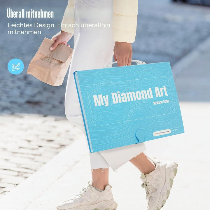 ARTDOT Diamant Painting Bilder Album mit Griff, Diamond Painting Mappe, Sichtbuch in A2 für Aufbewah