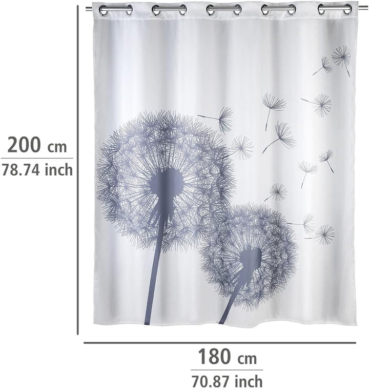 WENKO Anti-Schimmel Duschvorhang Astera Flex, Textil-Vorhang mit Antischimmel Effekt, grosse integri