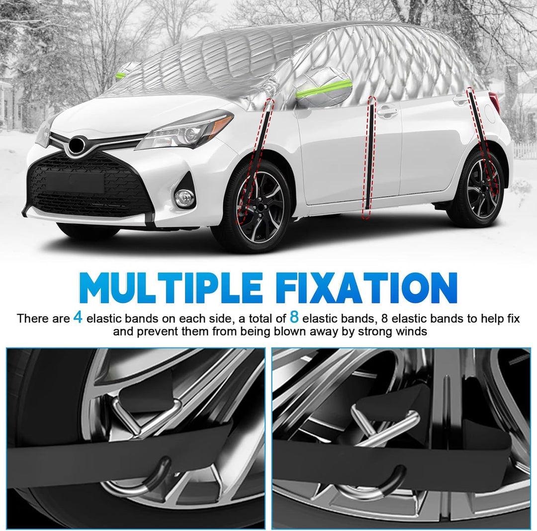 Halbgarage für Toyota Yaris 2013-2025 XP150, Halbe Autoabdeckung Winter Sommer, Abdeckplane Auto Sch