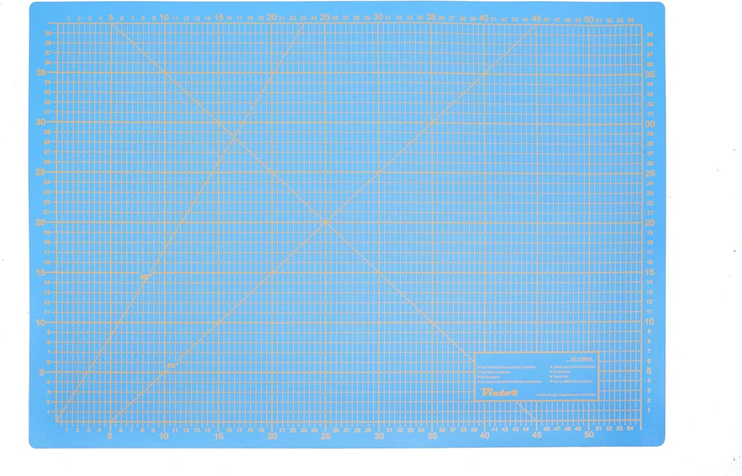 Victor Schneidematte Blau 45x60cm 3-lagig Schneidematte A2 selbstheilend - Bastelunterlage - Schneid