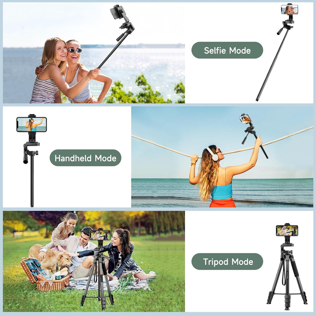 JOILCAN Kamera Stativ, 210.8cm leichtes Handy Stativ für Smartphone & Selfie Stick mit 360°Kugelkopf