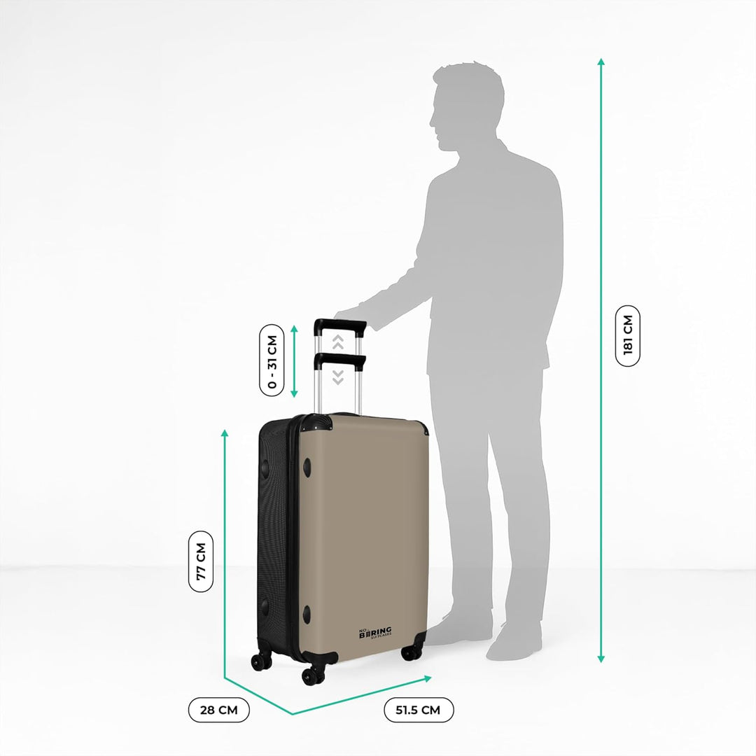 NoBoringSuitcases.com® Koffer XL Gross 77x51.5x28 cm Hartschale Reisekoffer 4 Rollen Leicht Koffer T