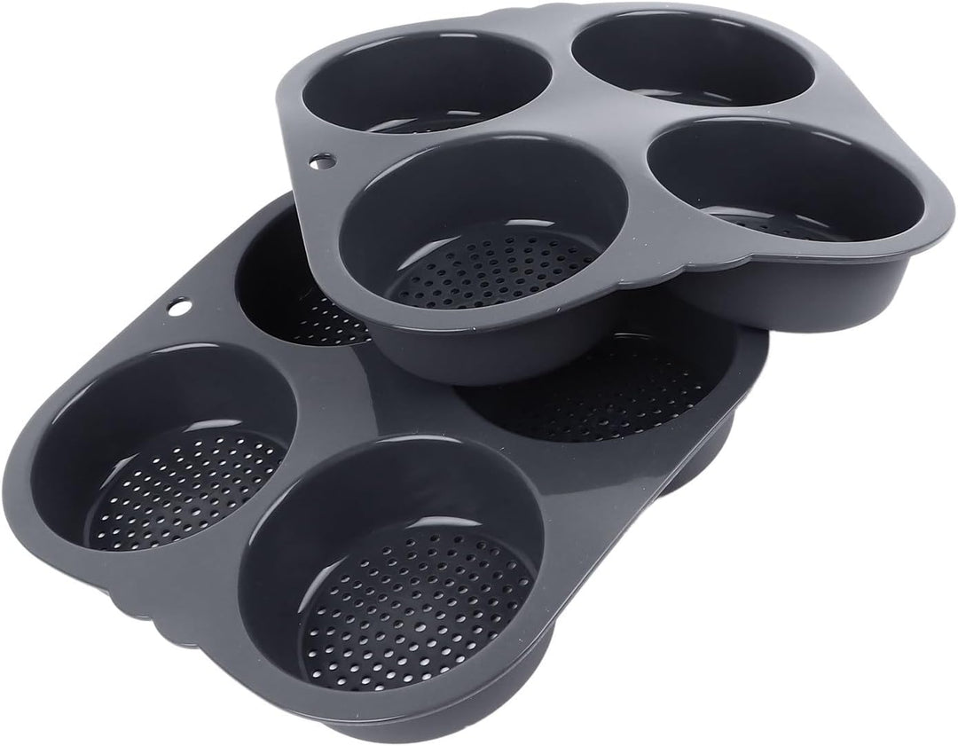 Perforierte Hamburger-Brötchenform aus Silikon, 10,2 Cm, 2 Stück, Hamburger-Brötchenform, Kastenform