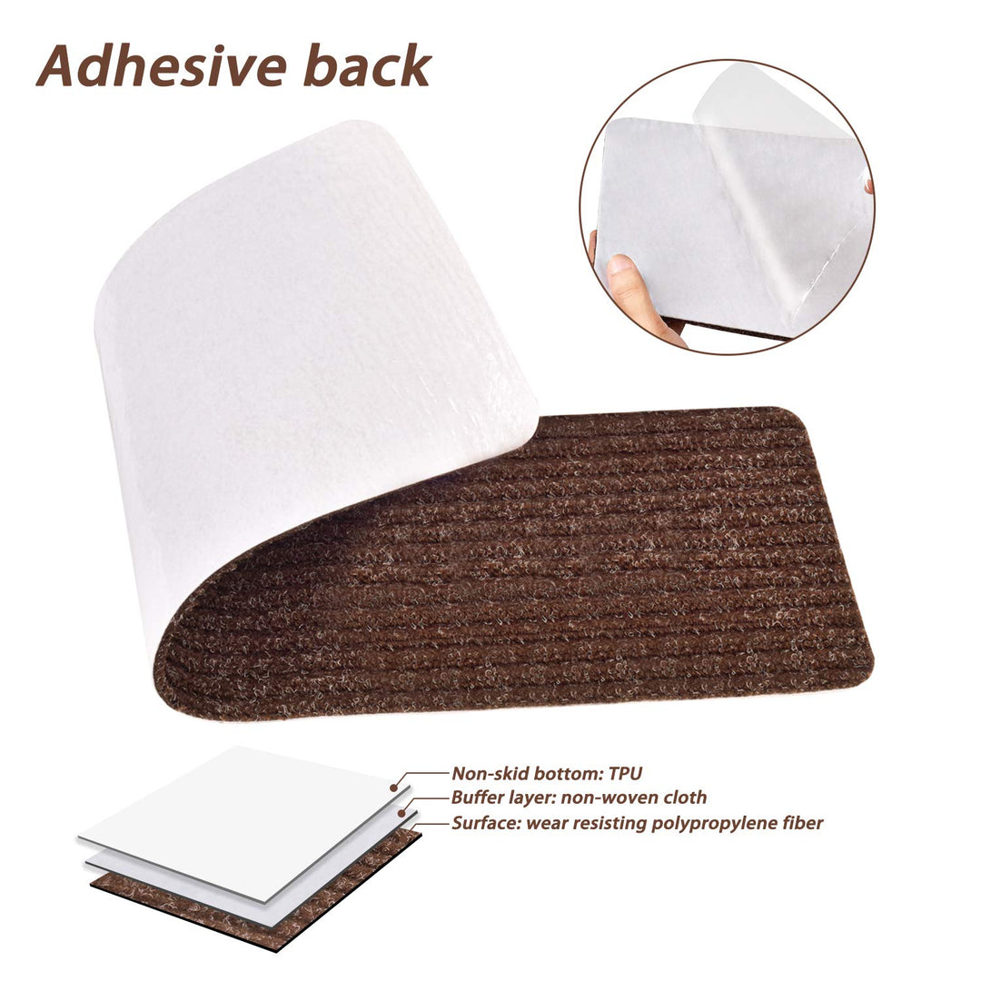 MBIGM 15er Set Stufenmatten 20 cm X 65 cm Treppenteppich Selbstklebend Sicherheit Stufenteppich für
