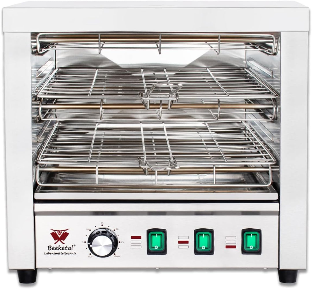 Beeketal 'BSP-1' Profi Gastro Salamander Grill Überbackgerät aus Edelstahl mit 2 Gitter, 5-30 Minute