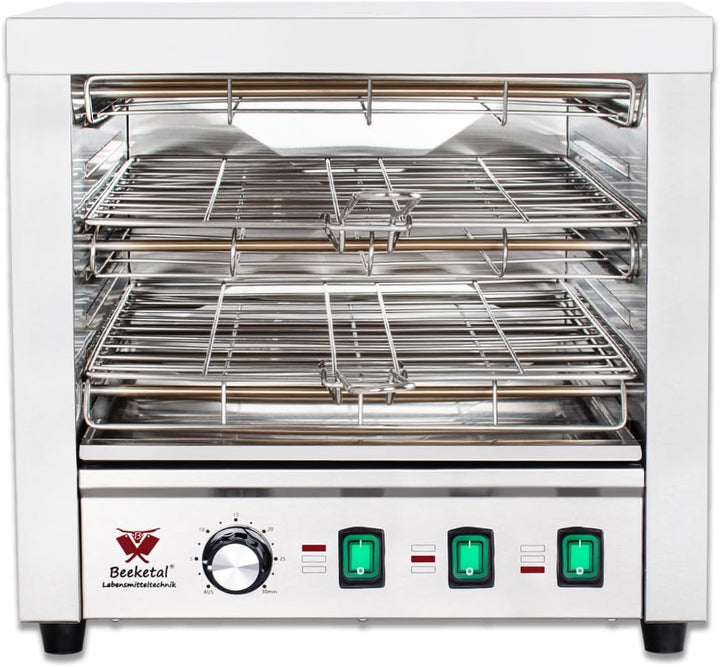 Beeketal 'BSP-1' Profi Gastro Salamander Grill Überbackgerät aus Edelstahl mit 2 Gitter, 5-30 Minute