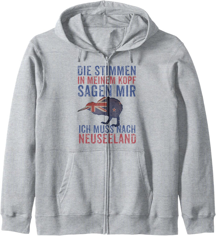 Neuseeland Auslandsjahr Kiwi Vogel Abschiedsgeschenk Kapuzenjacke