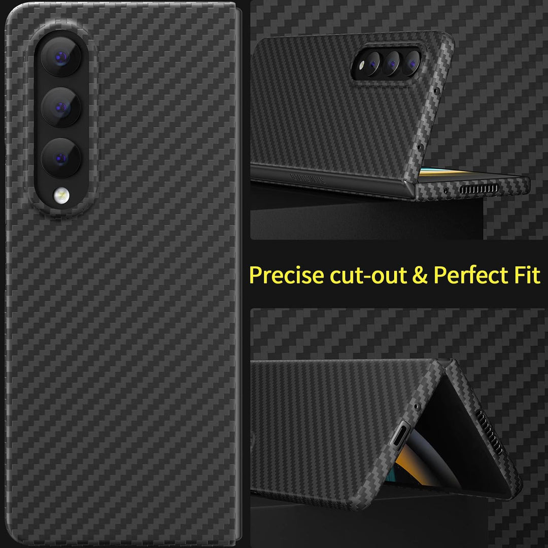 memumi Carbon Hülle für Galaxy Z Fold 4, 0,5 mm Superdünne, Hülle aus echter Aramidfaser [100% Arami