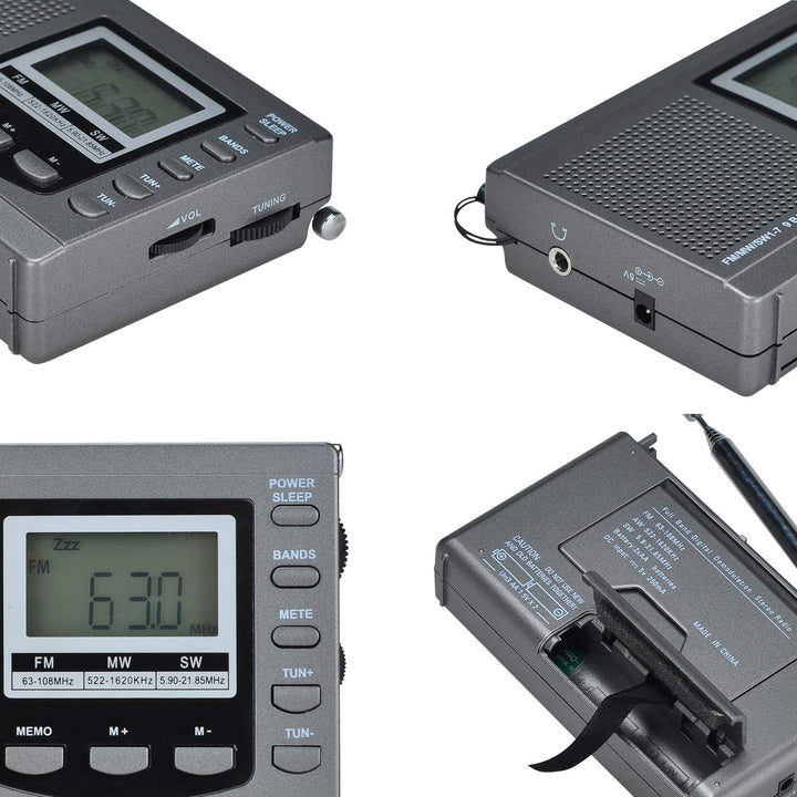 Songway Vollband AM/FM/SW DSP Radio Stereo Lautsprecher LCD Display Wecker Sleep Timer Pocket Radio