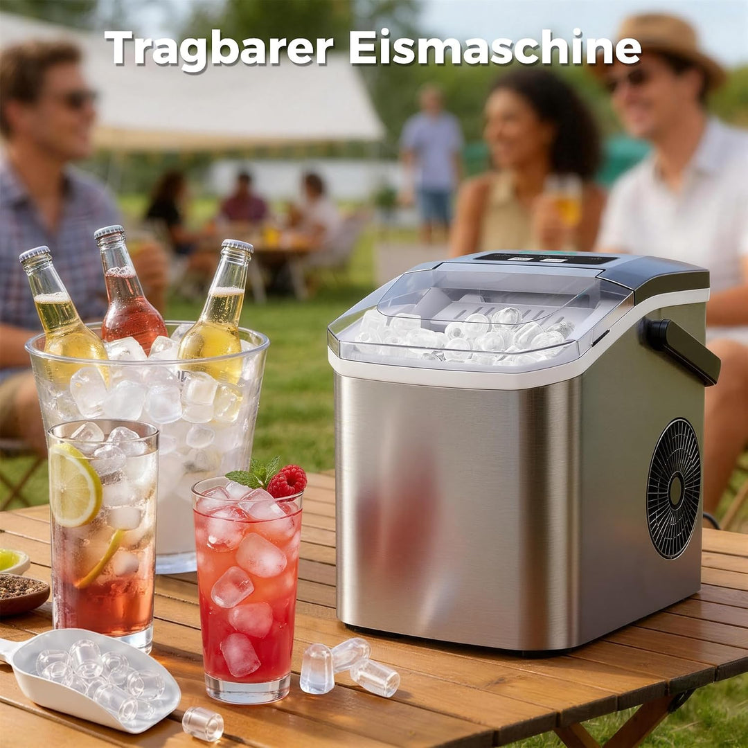 Eismaschine, 2 Grössen an Kugeleis aus Edelstahl Tisch-Eismaschine - Silber | Eismaschine mit täglic