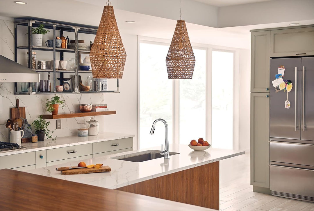 Moen 7864EWC Sleek Motionsense Wave Touch-Less Einhand-Küchenarmatur mit hohem Bogenauszug mit Refle