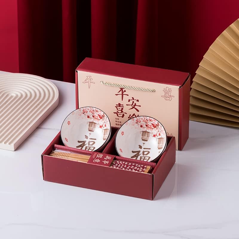 Japanische chinesische Reisschalen aus Keramik, 2 Stück
