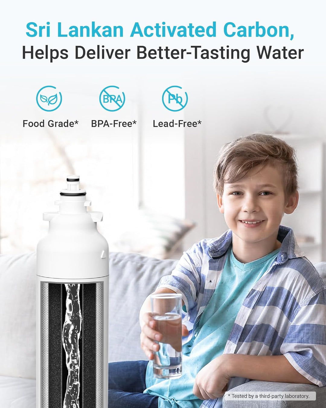 AQUA CREST ADQ73613401 Refrigerator Water Filter, Replacement for LG LT800P, ADQ73613402, ADQ7361340