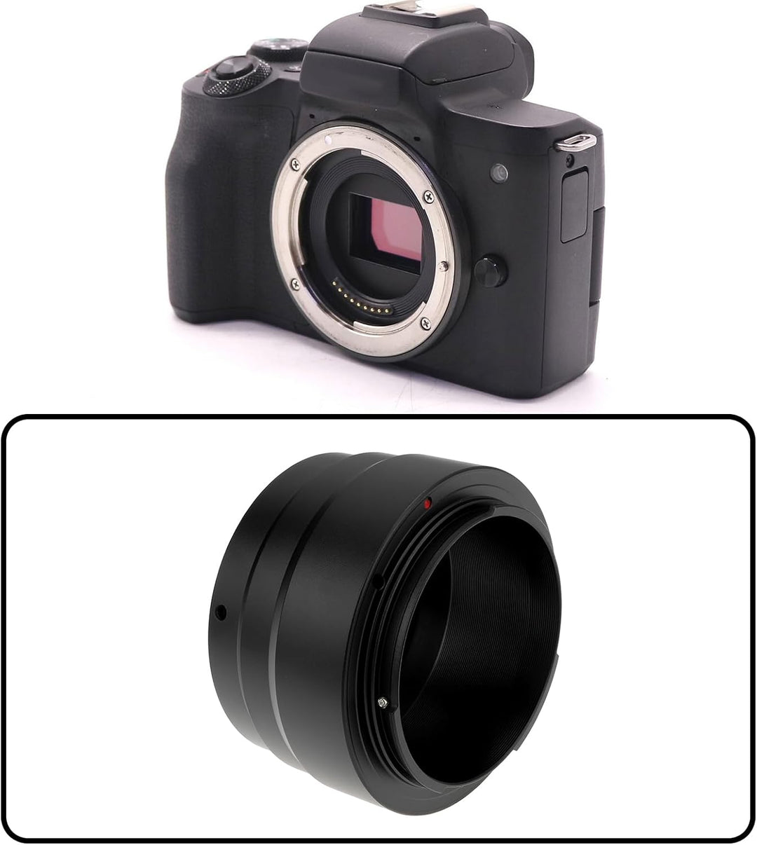 T2 auf EOS RF Mount Objektivadapter kompatibel mit Canon EOS R spiegellose Kamera Legierung Schraubm