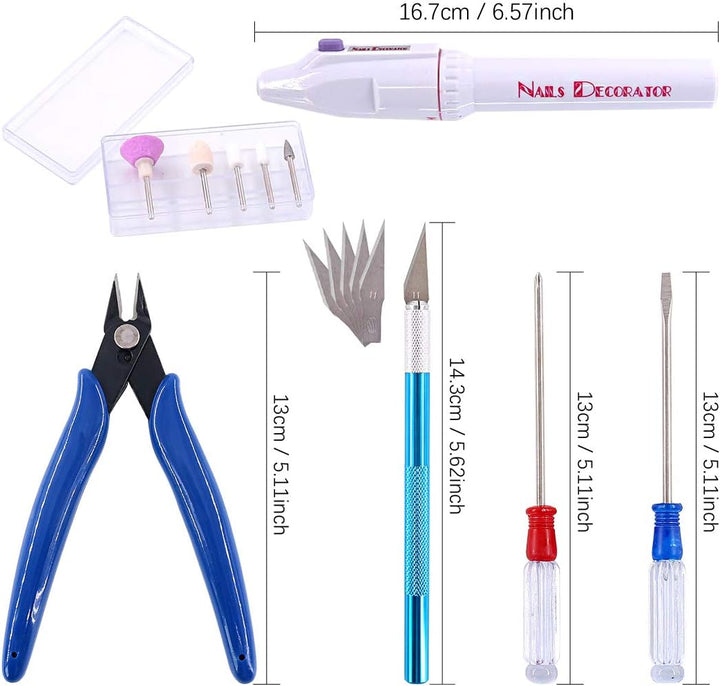 Keadic 55pcs Profi Modellierer Basic Tools Craft Set Hobby Building Tools Kit for Gundam Car Model B