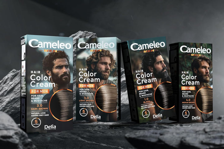 Cameleo für Männer - Permanentes Haarfärbemittel, Haartönung | Dunkelbraune Farbe für Haare, Bart &