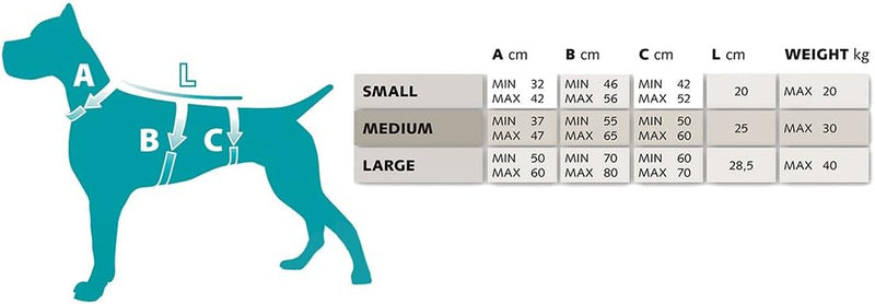 Ferplast Ergonomisches Hundegeschirr Grosse Hunde ERGOTREKKING Small, Geschirr Hund Sechs Verschlüss