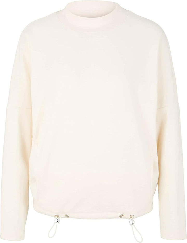 TOM TAILOR Damen Sweatshirt mit Taschen, 28130 - Soft Buttercream