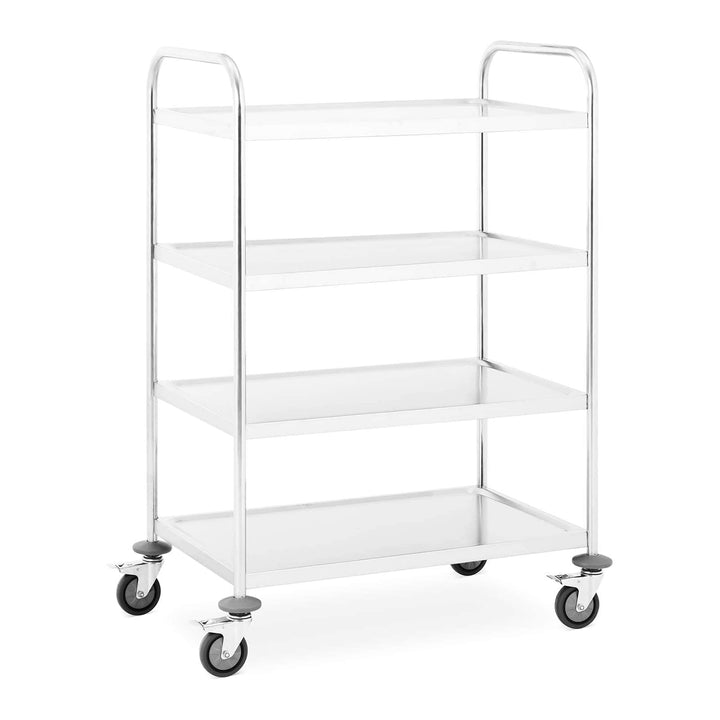 Royal Catering - Servierwagen Küchenwagen (4 Borde, 200 kg belastbar, 85 x 52,5 x 124 cm, 27 cm Abst