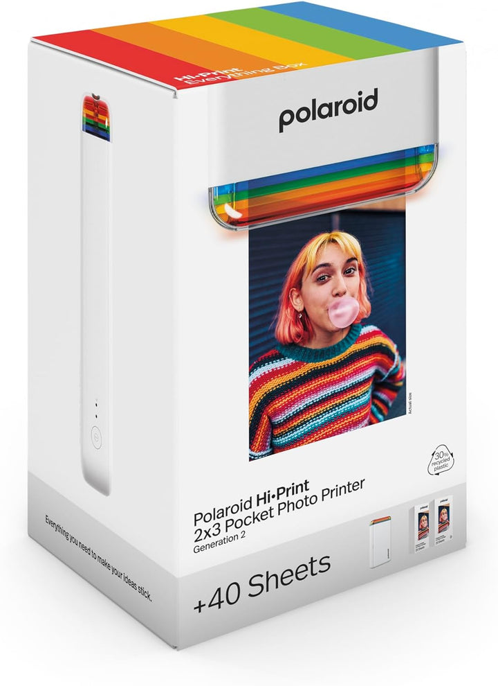 Polaroid Bundle Hi-Print+Paper - 2nd Generation - Bluetooth-verbundener 2x3 Pocket Photo- und Dye-Su