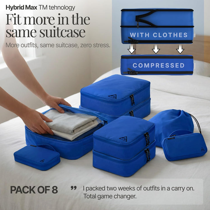 Deluxe-Kompressions-Verpackungswürfel für Reisen – maximiere den Platz im Gepäck mit patentiertem Hy
