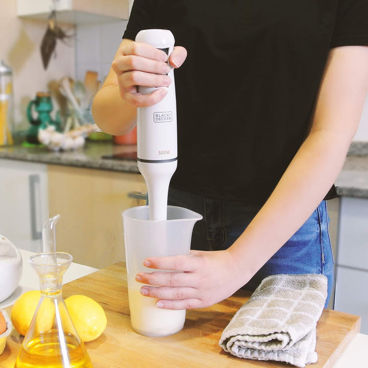 BLACK+DECKER Stabmixer | BXHB500E | 500W | Kompaktes und ergonomisches Design | spritzwassergeschütz