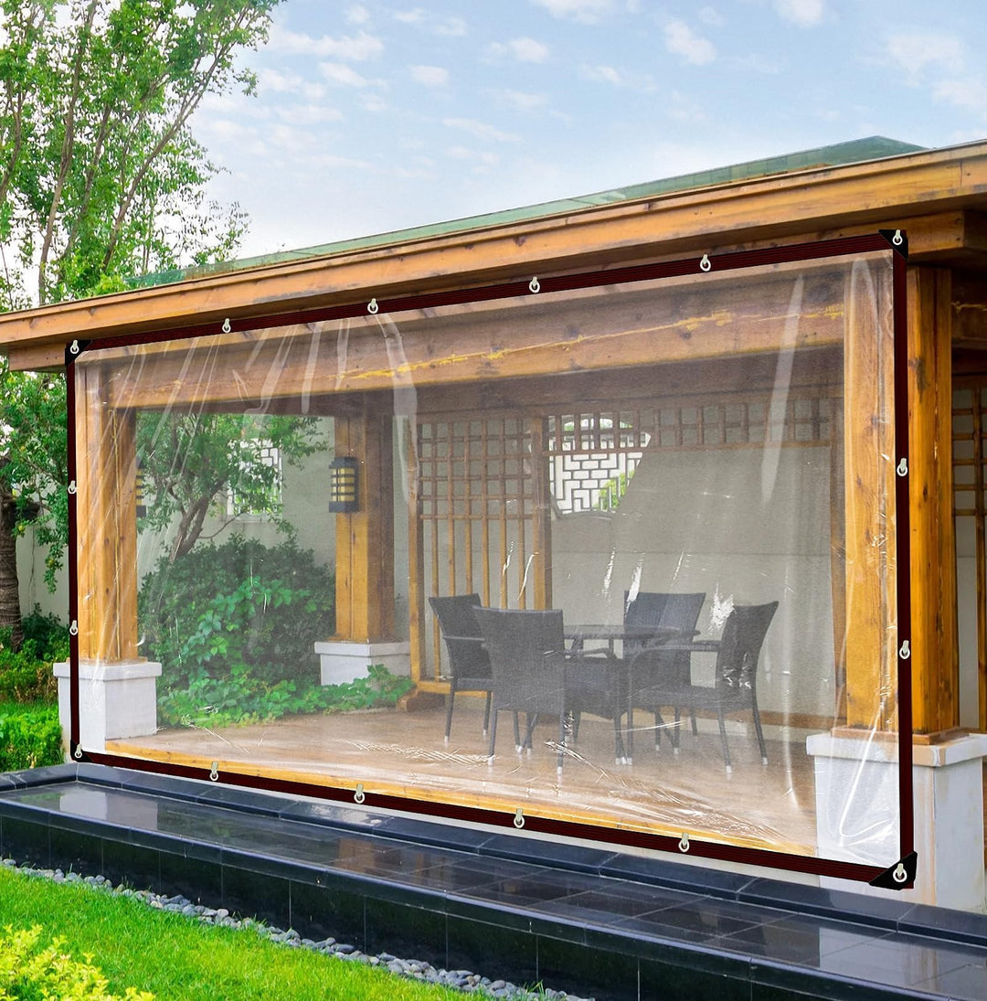 Plane Transparent 2x2m, FüR AussEnbereich Plane Durchsichtig Mit öSen Wasserdicht Folie Gewebeplane