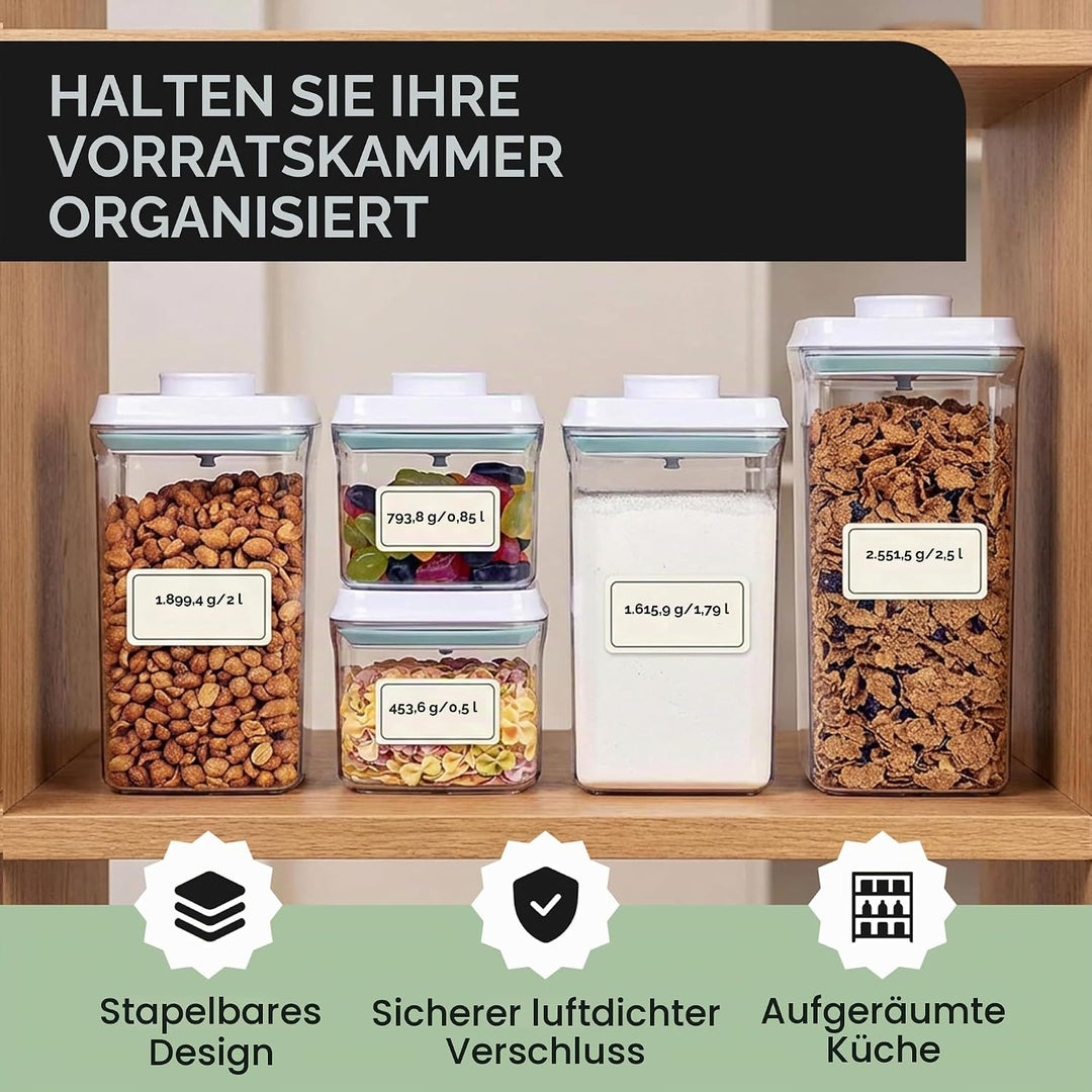BopTop (1 Stück) Luftdichter Lebensmittelbehälter - Kanister mit Mechanischer Silikondichtung - BPA-