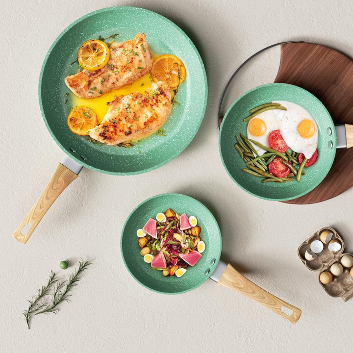 Innerwell Bratpfanne 24 cm Mintgrün – Induktion Pfanne, Antihaftbeschichtung in Profiqualität, PFOA-