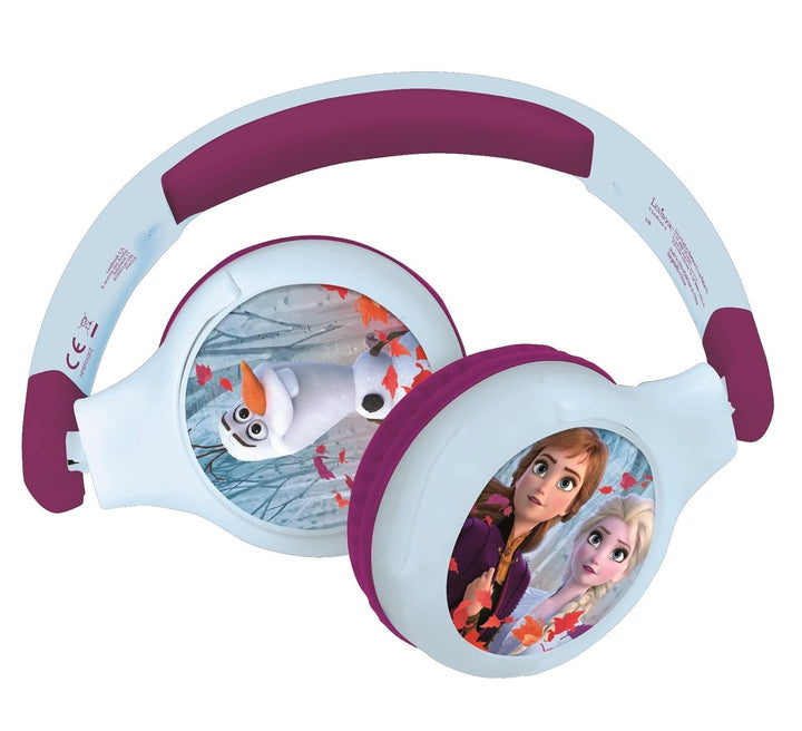 Lexibook - Disney Die Eiskönigin - 2-in-1-Bluetooth-Kopfhörer für Kinder, Stereo Wireless Wired, Kin