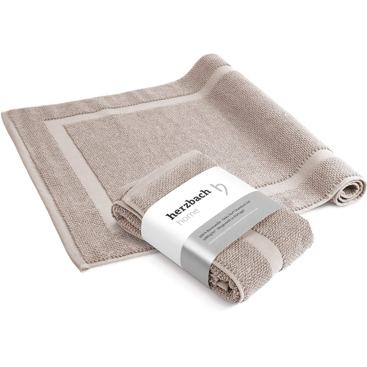herzbach home Badvorleger Set 100% Baumwolle | Duschvorleger | 1.000 g/m² | Saugfähig | Waschbar (Sa