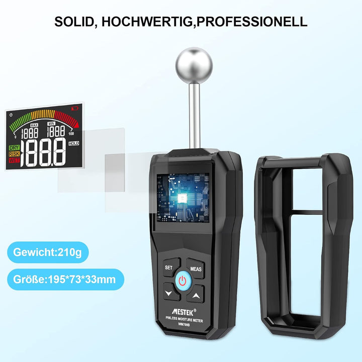 Feuchtigkeitsmessgerät MESTEK Feuchtigkeitsmesser Feuchtemessgerät mit Digitale LCD Display Akustisc