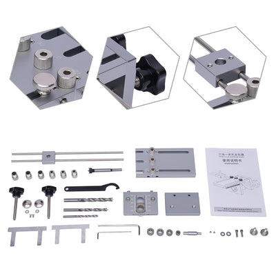 Bohrerführung für die Holzbearbeitung,Lightakai 3 in 1 Dübellehre Bohrschablone Führung Kit 6/8/10mm