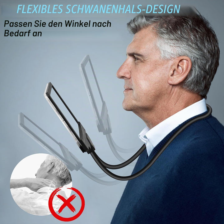 NZQXJXZ 5X Hands Free Lupe mit Licht hängenden Hals, Flexible Schwanenhals Full Page Vergrösserungsg