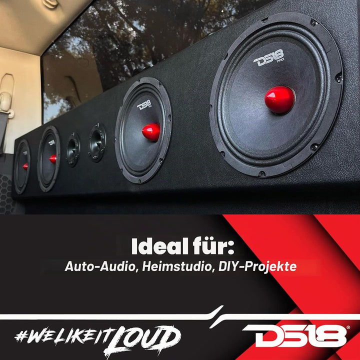DS18 Car Midrange Speaker 8" Inch 660w Watt 4Ohm Bass Loudspeaker PRO-GM8.4B Bullet 8-Inch 4-Ohms, B