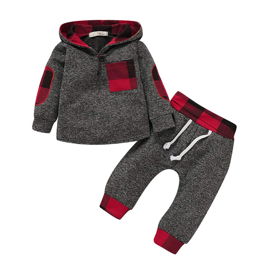 Baby Mädchen Outfit 2 Stücke Set Gestreifte Blumen Hoodies mit Tasche Top + Lange Hosen Sweatshirt O