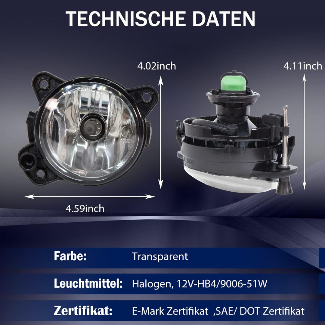 Tula Motoren Nebelscheinwerfer für VW Transporter/Multivan T5(7E/7F/7J/7H) 04-09 Polo 9N 05-12 30-50