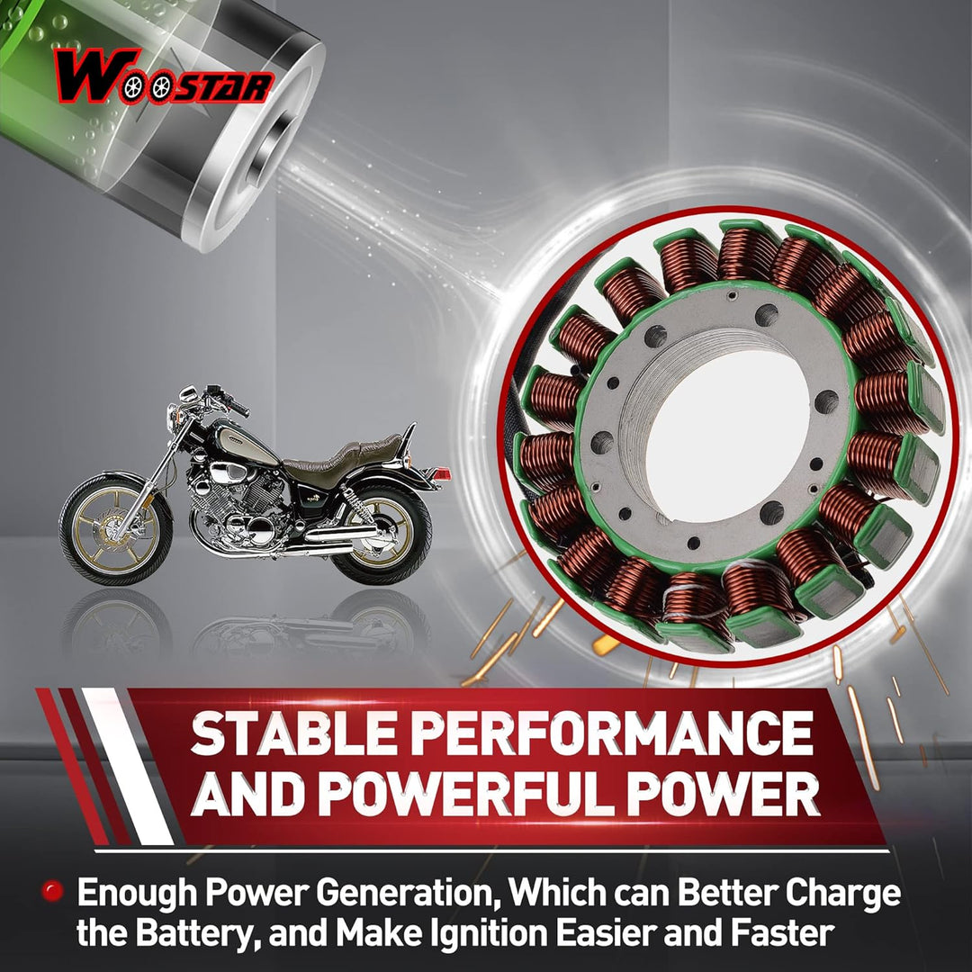 WOOSTAR 18 Spule Magneto Stator Ersatz für XV1100 1986-1999 XV700 XV750 1TA-81410-20 4PP-81410-00 1R