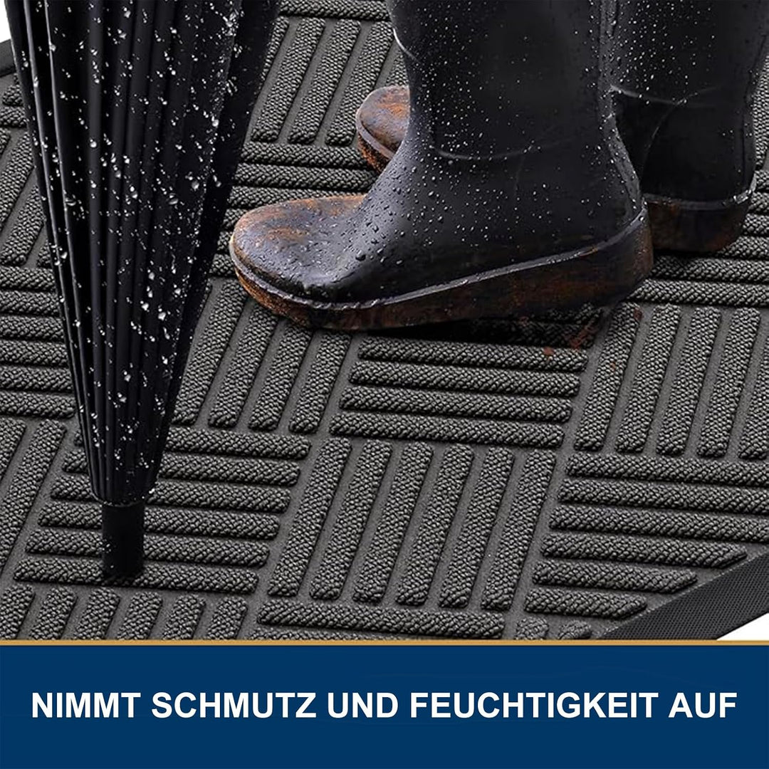 Fussmatte Aussen 60 x 90 cm, Silikon Schmutzfangmatte für Aussen &amp; Innen - rutschfest, Staubdicht un