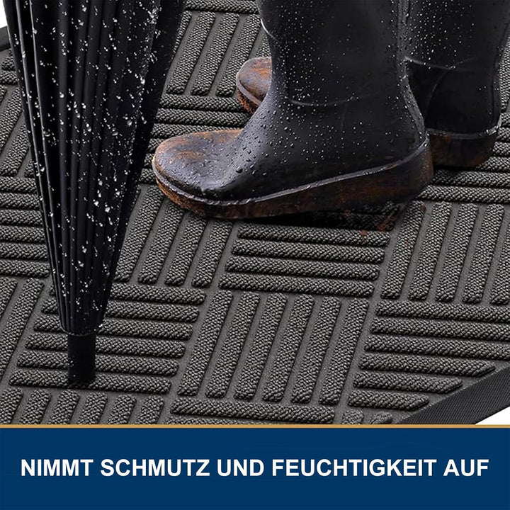 Fussmatte Aussen 60 x 90 cm, Silikon Schmutzfangmatte für Aussen &amp; Innen - rutschfest, Staubdicht un