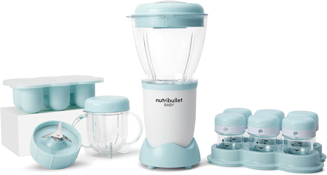 nutribullet Baby, Mixer für Babynahrung, Elektrischer Mixer, 200 Watt Leistung, 6 Gläschen, Gefriers