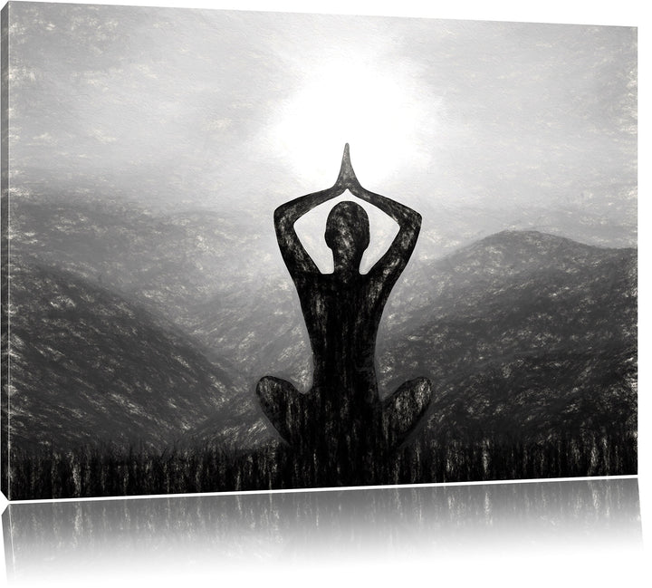 Pixxprint Yoga und Meditation als Leinwandbild/Grösse: 100x70 / Wandbild/Kunstdruck/fertig bespannt,