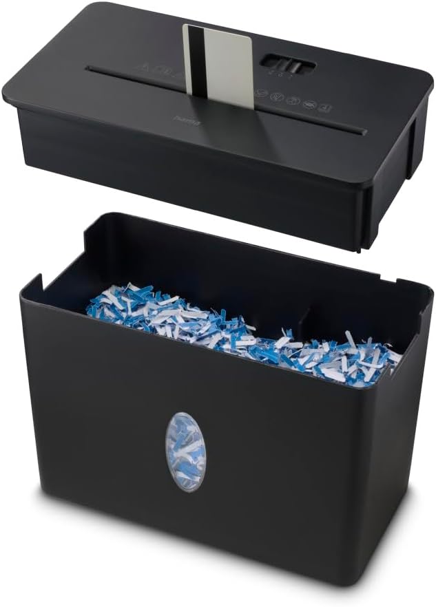 Hama Aktenvernichter P4 T4 E3 (Papierschredder mit Sicherheitsstufe, DSGVO konform, mit Einzug, auch