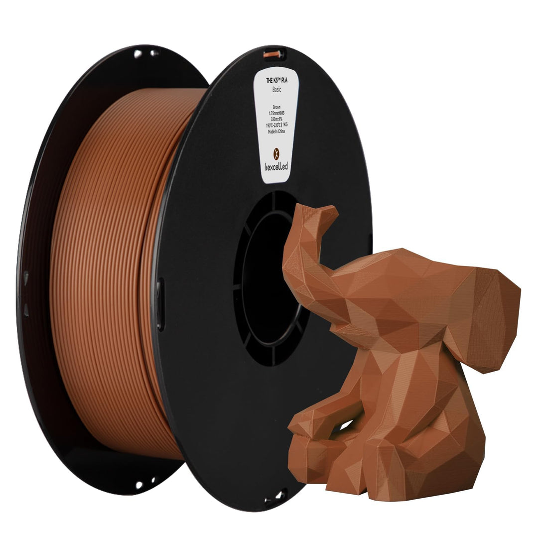 kexcelled PLA Braun Filament 1,75mm Zähigkeit Erhöhen Hochpräzises Lebendige Farben 1kg Spule 3D Dru