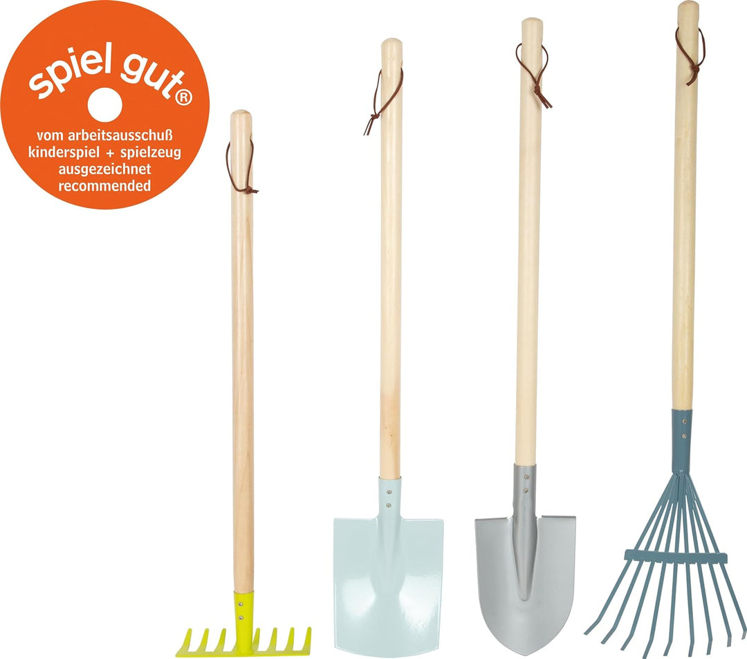 small foot Gartenwerkzeug-Set aus Holz und Metall, Gartenspielzeug für Kinder ab 3 Jahren in moderne