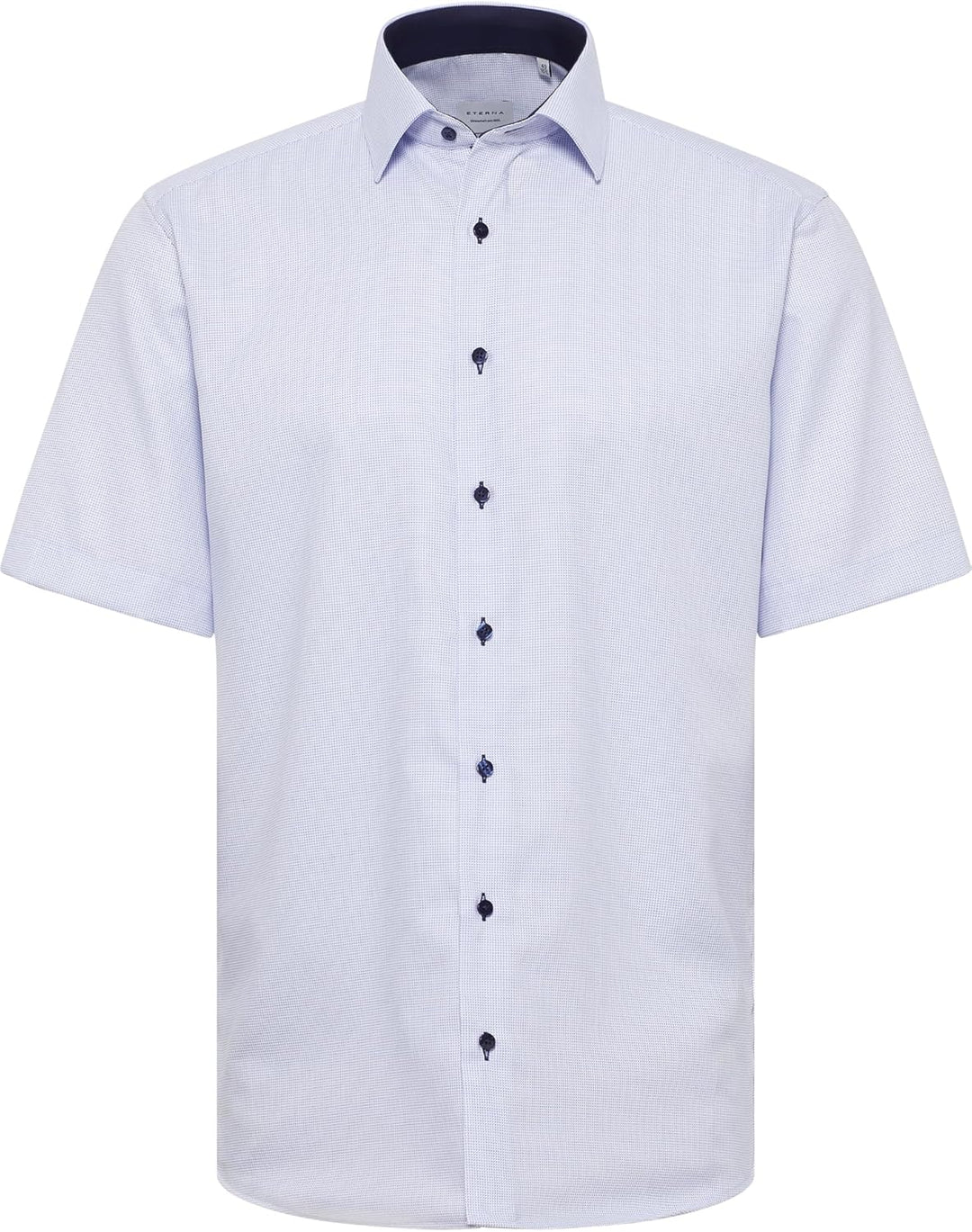 ETERNA Herren strukturiertes Baumwoll-Kurzarmhemd MODERN FIT 38 Hellblau, 38 Hellblau
